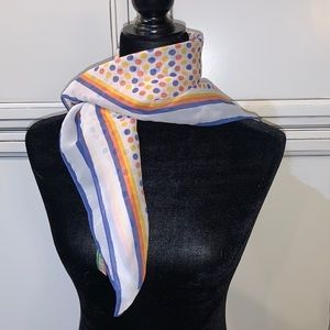 Morsly Vintage Polka dot Italian Scarf blue yellow